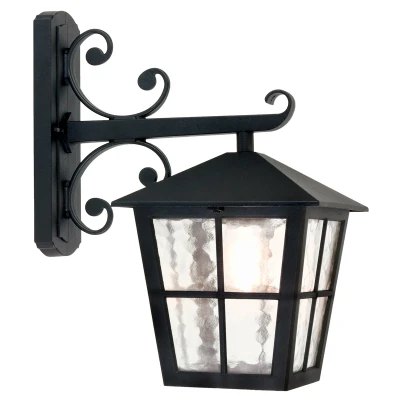 Image of Canterbury 1 Light Outdoor Wall Lantern Black, E27