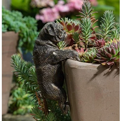 Image of Pot Buddies Handmade Pug Figure Plant Hanger Decorative Hanging Garden Ornament Flower Planter Figurine
