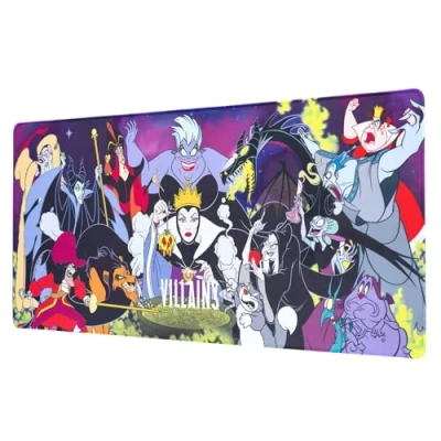 Image of Grupo Erik Disney Villains Mouse Mat Desk Pad 31.5&quot; x 13.78&quot; Non Slip Rubber Base Pad, Gaming Keyboard Gifts