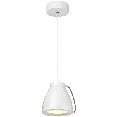 Image of Europa LED 1 Light Small Dome Ceiling Pendant White Painted Finish