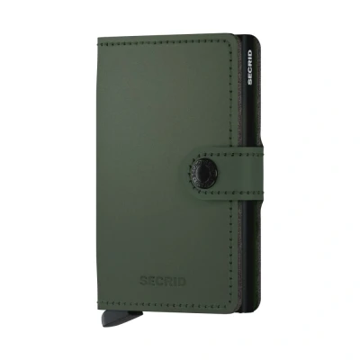 Image of Secrid Mini Wallet Matte Leather With Rfid Safe Card Case (Matte Green Black)