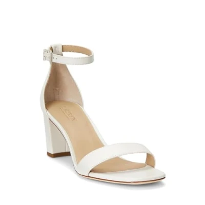 Image of Lauren Ralph Women&#039;s Logan Heeled Sandal, Soft White, 6 UK