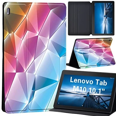Image of Design Case for Lenovo Tab M10 TB X605F/ X605L/ X505F/ X505L Leather Tri Fold Stand Cover 10.1 Inch Tablet, (3D art glass)
