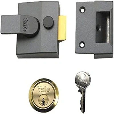Image of Yale P 84 DMG PB 40 Standard Nightlatch 40mm Dark Metallic Finish Security