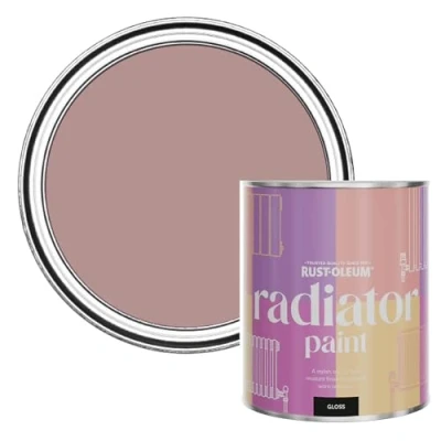 Image of Rust Oleum Pink Heat Resistant Radiator Paint in Gloss Finish Heartfelt 750ml