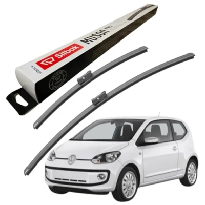 Image of Silbak Windscreen Wipers, fits for VW (VOLKSWAGEN) UP (12/2011 11/2019) Front Wiper Blades, 600mm/400mm