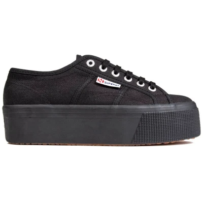 Image of Superga Womens 2790 Cotw Linea Up Down Trainers Black Cotton Size UK 3