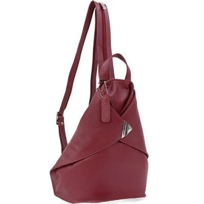 Image of VISCONTI Women&#039;s Leather Anti Theft Backpack Medium Rucksack With Adjustable Shoulder Straps Multiple Pockets 18258 BROOKE Red