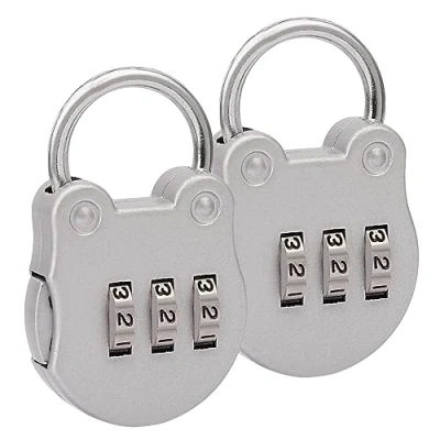 Image of Eagle 3 Digit Combination Padlock, Luggage Lock, Resettable Code Small, Ideal for Suitcase, Lockers, Portable, 2 Pack (White)