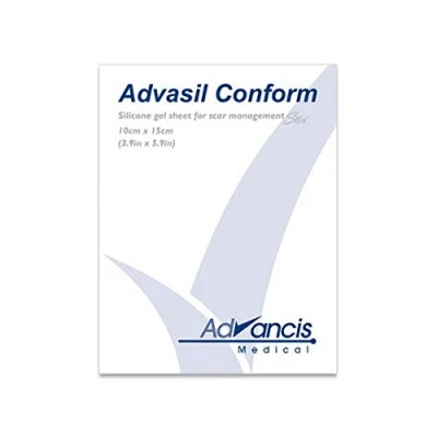 Image of ADVASIL CONFORM SILICONE GEL SHEET FOR SCARS 5 PCS 10CM X 15CM