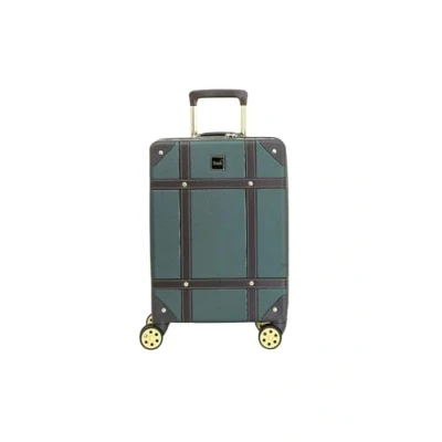 Image of Luggage Suitcase Travel Bag Carry On Hand Cabin Check in Hard Shell 4 Spinner Wheels Trolley Set Vintage Emerald Green S