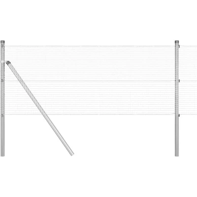 Image of vidaXL Fence Post Set of 2 Galvanised steel 10 x 0.5 m Durable
