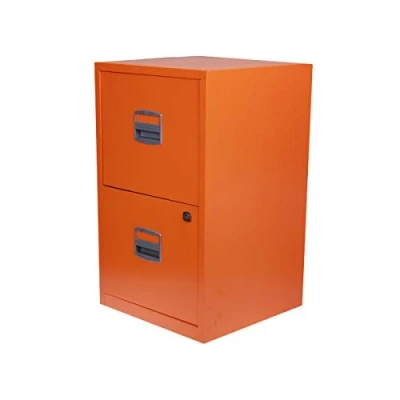 Image of Bisley Metal Filing Cabinet 2 Drawer A4 Color: Orange