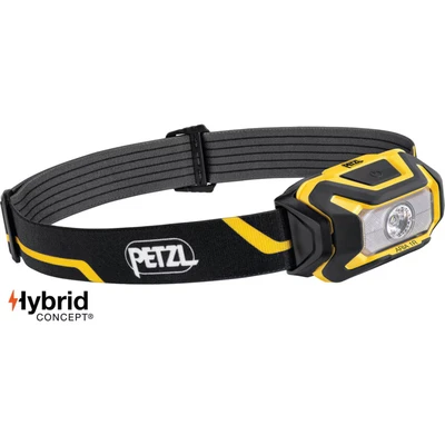 Image of PETZL Distribution E069CA00 Compact Aria 1R Waterproof Headlamp 450 Lumens Black/Yellow Battery Included