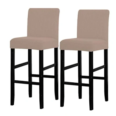 Image of LANSHENG Bar stool Covers, Chair Covers Stretch Slipcovers, for Breakfast Cafe Counter High Cover Sand, 2PCS