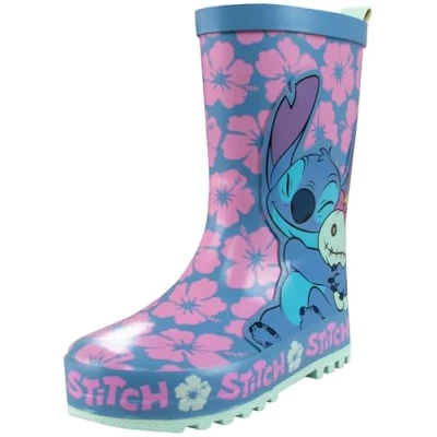 Image of Disney Stitch Wellies Lilo And Girls Kids Wellington Boots Girls’ Blue Infant 9
