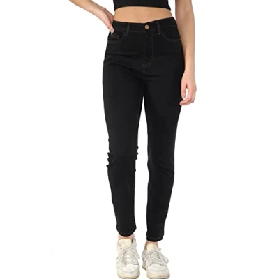 Image of MYT Womens Magic Shaping Straight Leg Jeans Stretch High Waisted Ladies Denim Trousers Black 22 Short