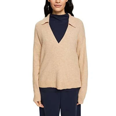 Image of ESPRIT Women&#039;s 092ee1i313 Sweater, 299/Cream Beige 5, XXL