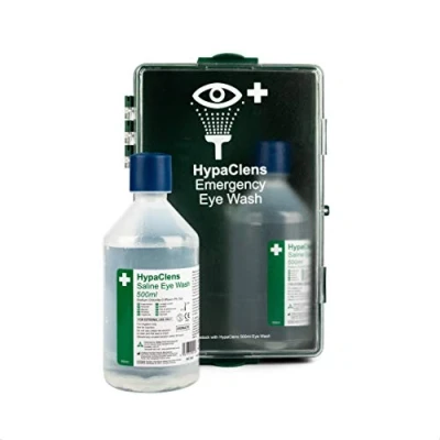 Image of Safety First Aid Group HypaClens Eye Wash Station Cabinet Wall Mounted with 2 x 500 ml Bottles