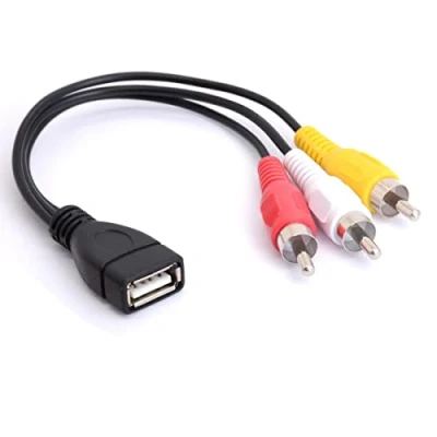 Image of Tomost USB to 3 RCA Cable 2.0 Female 3RCA Male Video AV Camcorder Adapter Cord for TV PC DVD (20 CM)