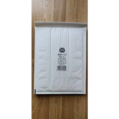 Image of Jiffy JL 4 240 x 320 mm Airkraft Lightweight A4 Postal Bag (Size 4), White, Box of 50