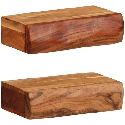 Image of vidaXL Wall Shelves 2 pcs 30x17x8 cm Solid Wood Acacia