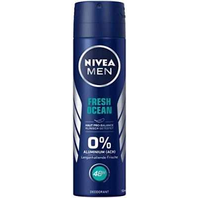 Image of Nivea Men Fresh Ocean Deodorant Spray, 150 ml Non Aluminium with Refreshing Formula 48 Hour Protection that Nourishes the Skin