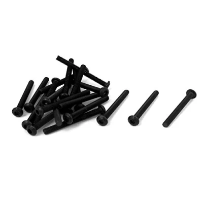 Image of Sourcingmap M3 x 30mm Alloy Steel Hex Socket Button Head Screws Black 20 Pcs