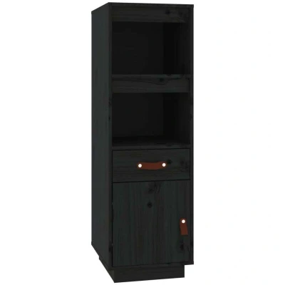 Image of vidaXL Highboard Black 34x40x108,5 cm Solid Wood Pine