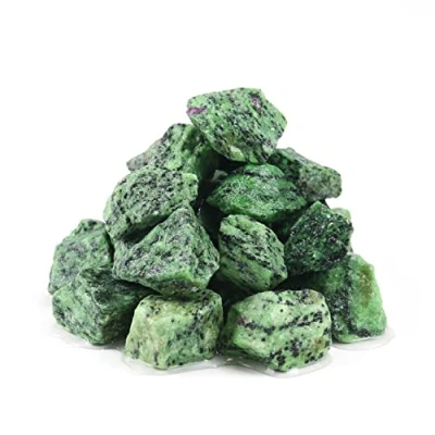 Image of Nvzi Rough Crystals and Healing Stones, Bulk Crystals, Rocks for Tumbling, Raw Quartz Stone Bulk, Amathesis Crystal, Calcite Crystal Decoration, Wicca, Chakra (460G) (Ruby Zoisite)