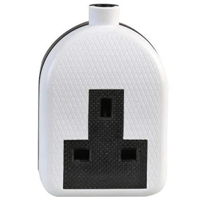 Image of Pro Elec 0138 W 1 Gang Rubber Trailing Socket, 13A, 250V, White