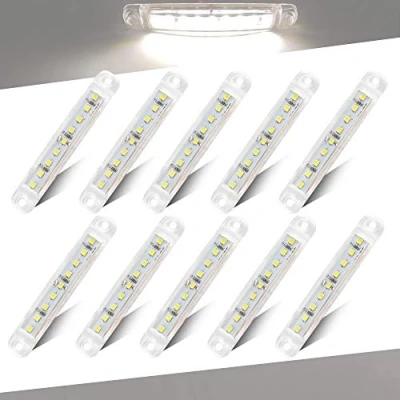 Image of Teguangmei 10Pcs White Side Marker Lights 9LED LED Indicator 3.9&quot; 12 24V Front Rear Position Lamps Fit For Trailer Truck Lorry Van Caravan