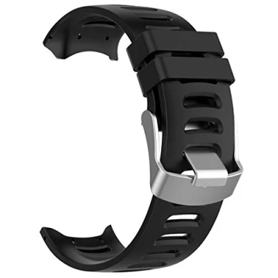 Image of Compatible for Garmin Forerunner 610 Band, AWADUO Silicone Wrist Band Strap GPS Watch, Soft and Durable (Silicone Black)