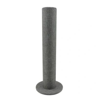 Image of Bocar Velvet Vertical Tower Jewelry Bracelet Display Stand Bangle T Bar Holder (CTZ grey linen)