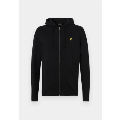Image of Lyle &amp; Scott ZIP Through Hoodie Zipup sweatshirt, Men&#039;s, Size: Medium, Jet black