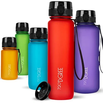 Image of 720DGREE Water Bottle 1l “uberBottle“ softTouch +Sieve BPA Free Tritan, Leakproof, Reusable Drinking Sports for Men, Woman, Office, Gym, Fitness, Outdoor, Hiking, Cycling, Travel