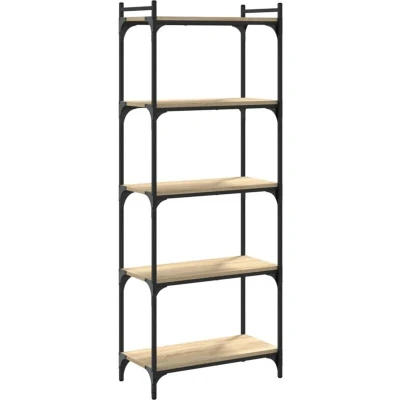 Image of vidaXL Bookcase 5 Tier Sonoma Oak 60x30x154 cm Engineered Wood