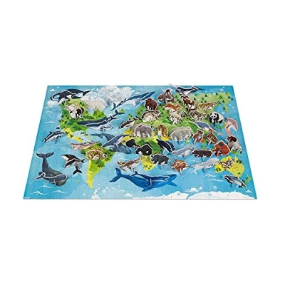 Image of Janod Educational Puzzle for Children, Priority Species 350 Pieces, 44 Pretty Cardboard Animal Figures Water Based Paint Wwf Partnership Fsc Certified from 7 Years Old, J08633