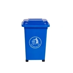 Image of GPC LWB30Y_Blue Polypropylene Wheel Bin, 30L Capacity, 25.5cm x 35cm 49cm, Blue