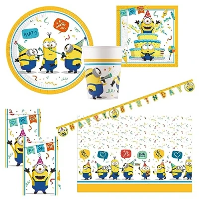 Image of Procos 10215308DY Minions Multi Piece Party Set, Multicoloured, Unbekannt
