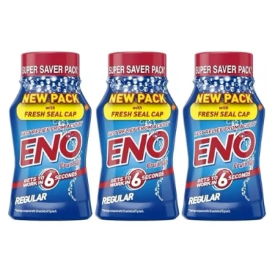Image of ENO Fruit Salt (Regular) 100g Pack of 3 Fast Relief from Acidity Gentle on Your Stomach Regular ENO.