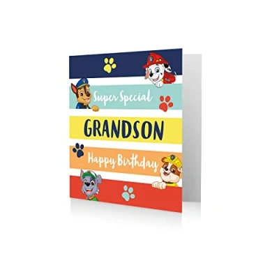 Image of Danilo Promotions LTD Grandson Birthday Card, Paw Patrol,7 x 6