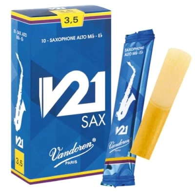 Image of Vandoren V21 Alto saxophone reeds, box of 10 Strength 3,5