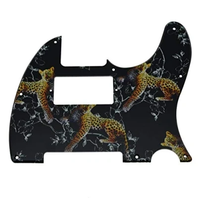 Image of KAISH 8 Hole 3D Printed Tele Style Guitar Plastic Pickguard TL Humbucker Pick Guard for USA/Mexico Telecaster/Tele Leopard Pattern
