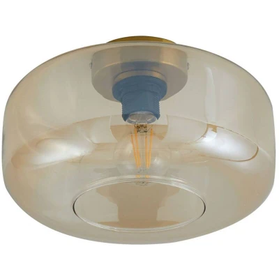 Image of Lindby ceiling light Hildur, Ø 25 cm, amber, glass