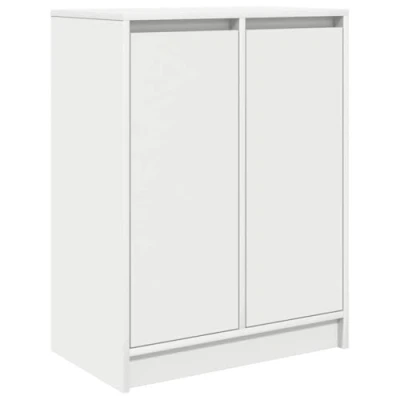 Image of vidaXL Sideboard/Kitchen Cupboard/Storage Cabinet 2 Doors, Shelves, White, Engineered Wood, 57x34x76 cm