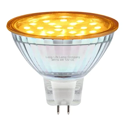 Image of Long Life Lamp Company 12v LED MR16 Amber 4w Low Voltage Spot Light Bulb GU5.3