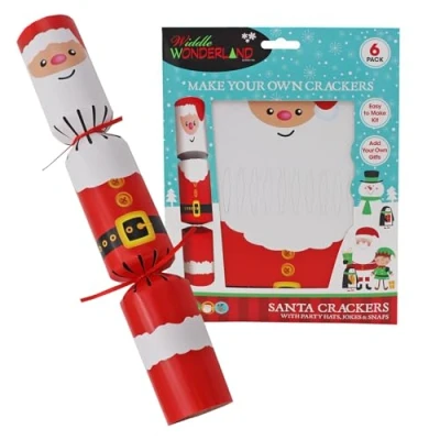 Image of Widdle Wonderland 6 Pack Make Your Own Christmas Cracker Kit Santa 1833