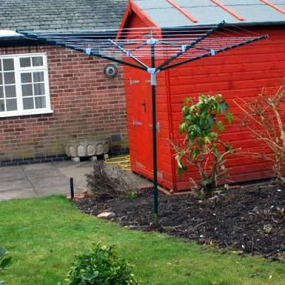 Image of 4 Arm Rotary Airer Dryer Clothes Washing Line Horse 50m