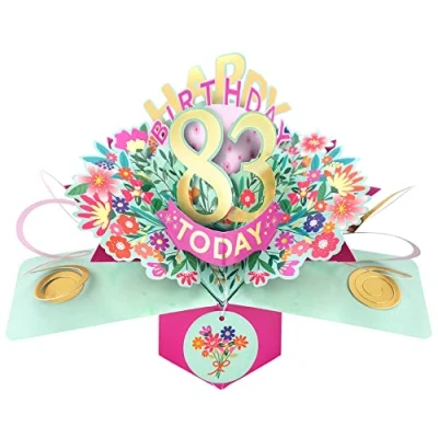 Image of Happy 83rd Birthday 83 Today Pop Up Greeting Card Love Kate&#039;s Cards Her POP215MC83